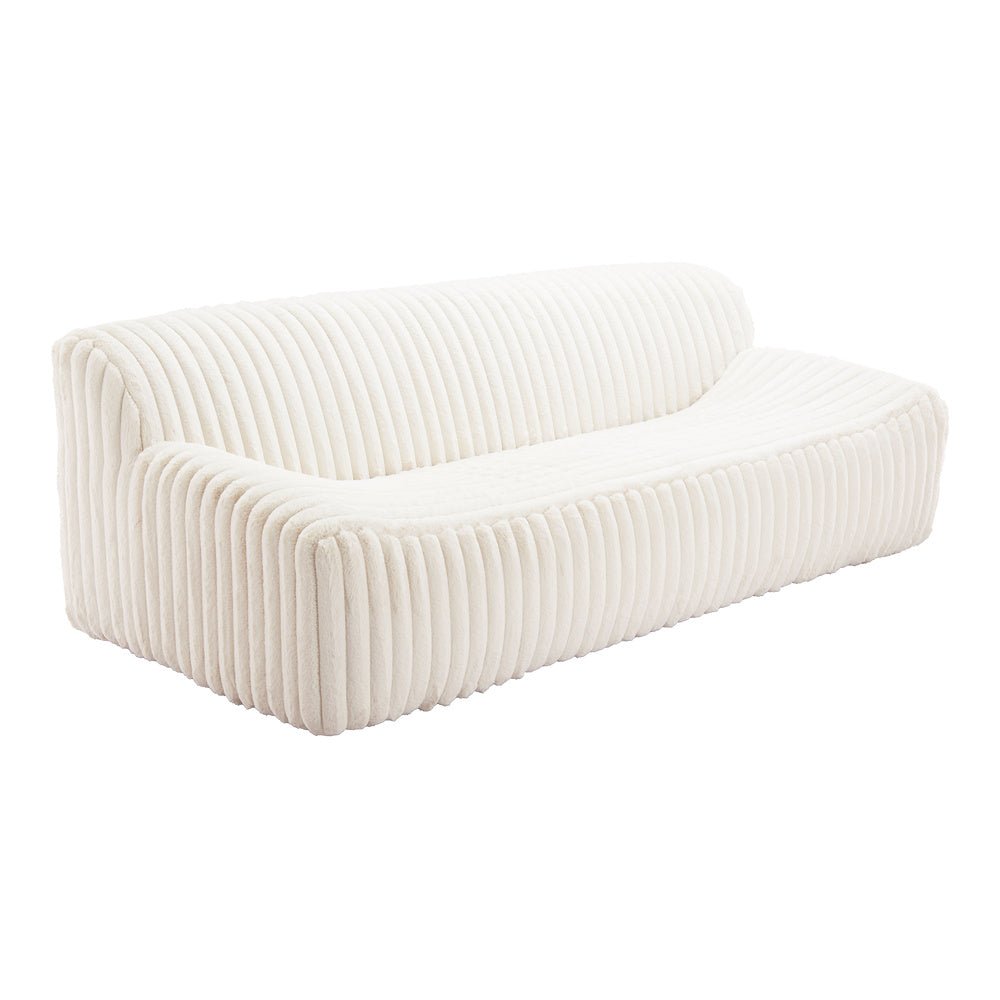 Sofá para Spa 3 Plazas - ZUO OSTERBRO - Crema - Asiento y Respaldo Tapizados - 110277 - Zuo - NOGAL BEAT - Sillón Ocasional