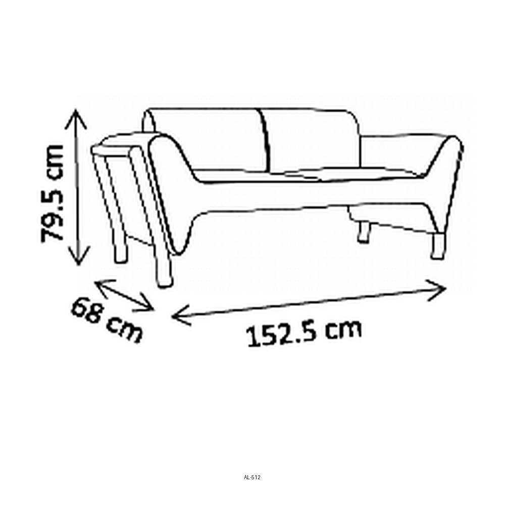 Sofá Winner de Dos Plazas para Sala - VERSA ALTUS WINNER - Estructura Aluminio - Asiento/respaldo con Espuma Pu Tapizado - AL-512S - VERSA - NOGAL BEAT - Sillón Ocasional