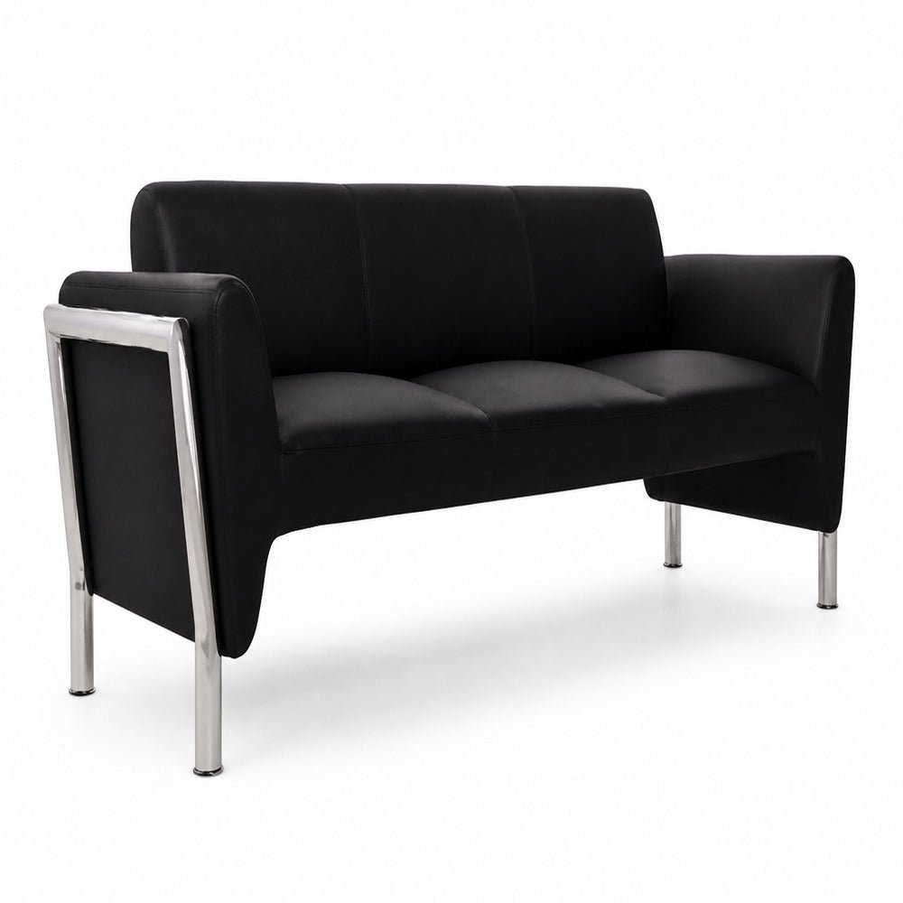 Sofá Winner de Tres Plazas para Sala - VERSA ALTUS WINNER - Estructura Aluminio - Asiento/respaldo con Espuma Pu Tapizado - AL-513S - VERSA - NOGAL BEAT - Sillón Ocasional
