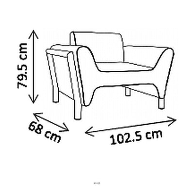 Sofá Winner de una Plaza para Sala - VERSA ALTUS WINNER - Estructura Aluminio - Asiento/respaldo con Espuma Pu Tapizado - AL-511S - VERSA - NOGAL BEAT - Sillón Ocasional