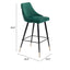 TABURETE NOGAL BEAT PICCOLO | Taburete para Barra | 104 cm | Base Acero Negro Oro | Verde | Terciopelo 100% Poliéster Madera Contrachapada | Interior - 101098 - Zuo - NOGAL BEAT - Taburete