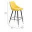 TABURETE NOGAL BEAT PICCOLO | Taburete para Barra | 93 cm | Base Acero Negro Oro | Amarillo | Terciopelo 100% Poliéster Madera Contrachapada | Interior - 101095 - Zuo - NOGAL BEAT - Taburete