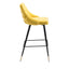 TABURETE NOGAL BEAT PICCOLO | Taburete para Barra | 93 cm | Base Acero Negro Oro | Amarillo | Terciopelo 100% Poliéster Madera Contrachapada | Interior - 101095 - Zuo - NOGAL BEAT - Taburete