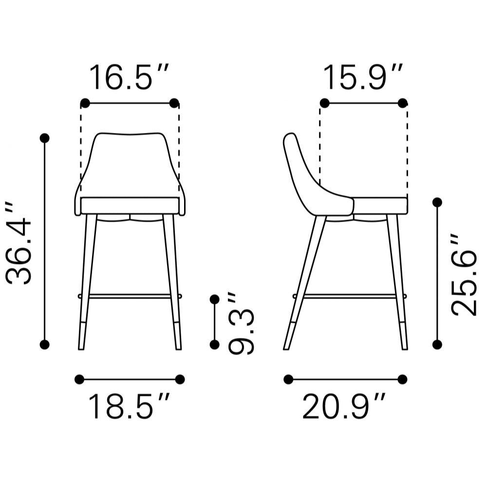 TABURETE NOGAL BEAT PICCOLO | Taburete para Barra | 93 cm | Base Acero Negro Oro | Gris | Terciopelo 100% Poliéster Madera Contrachapada | Interior - 101093 - Zuo - NOGAL BEAT - Taburete