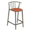 TABURETE RESOL WOODY MEDIO UPHOLSTERED SEAD PAD | Taburete Ocasional para Barra | 65.5 cm | Fibra de Vidrio Polipropileno | Protección UV | Interior + Exterior - 86802 - Resol - NOGAL BEAT - Bancos