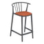 TABURETE RESOL WOODY MEDIO UPHOLSTERED SEAD PAD | Taburete Ocasional para Barra | 65.5 cm | Fibra de Vidrio Polipropileno | Protección UV | Interior + Exterior - 86812 - Resol - NOGAL BEAT - Bancos