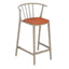 TABURETE RESOL WOODY MEDIO UPHOLSTERED SEAD PAD | Taburete Ocasional para Barra | 65.5 cm | Fibra de Vidrio Polipropileno | Protección UV | Interior + Exterior - 86809 - Resol - NOGAL BEAT - Bancos