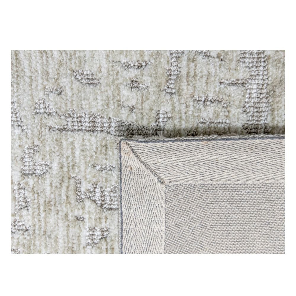 Tapete decorativo colección Bally rectangular en poliéster y algodón verde de pelo corto