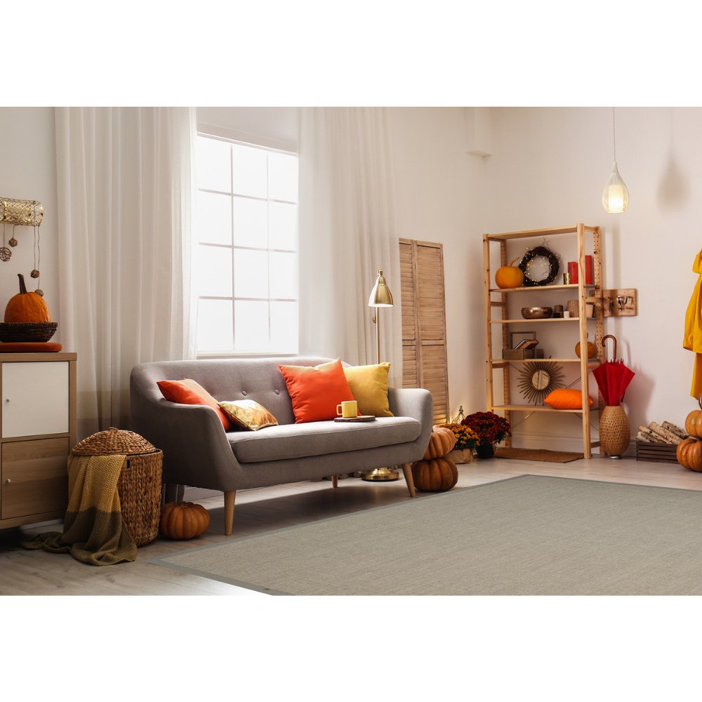 Tapete decorativo colección Ajmer N5003 rectangular de sisal pelo corto en gris claro
