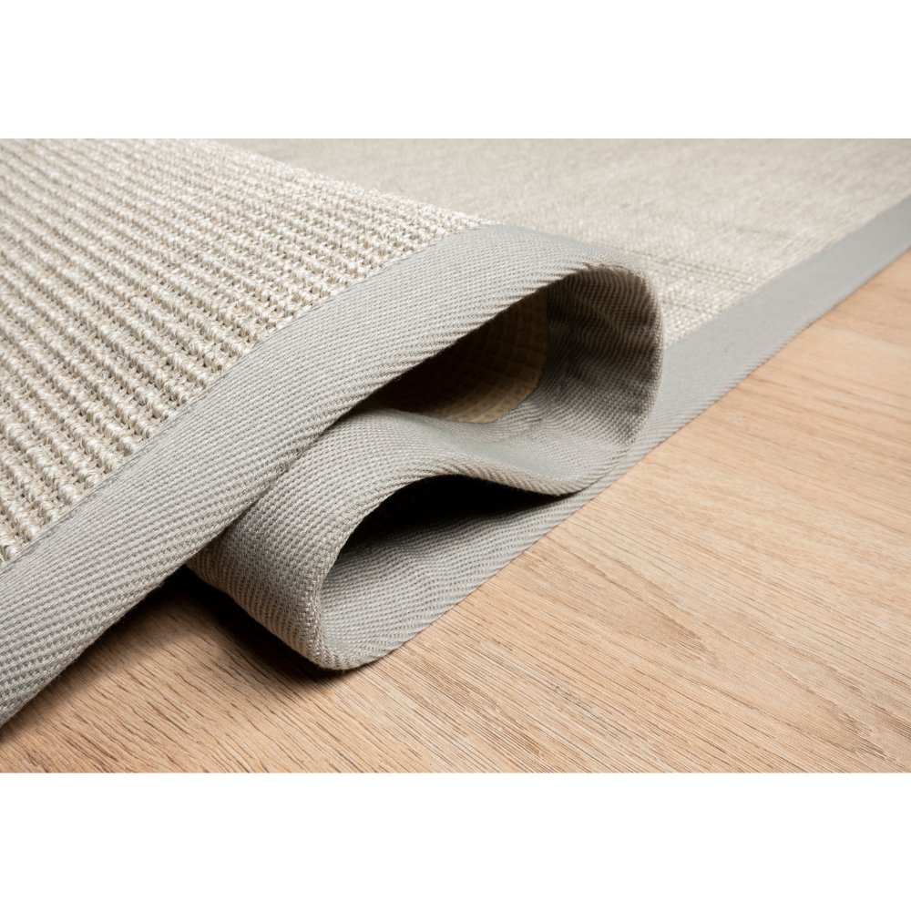 Tapete decorativo colección Ajmer N5003 rectangular de sisal pelo corto en gris claro