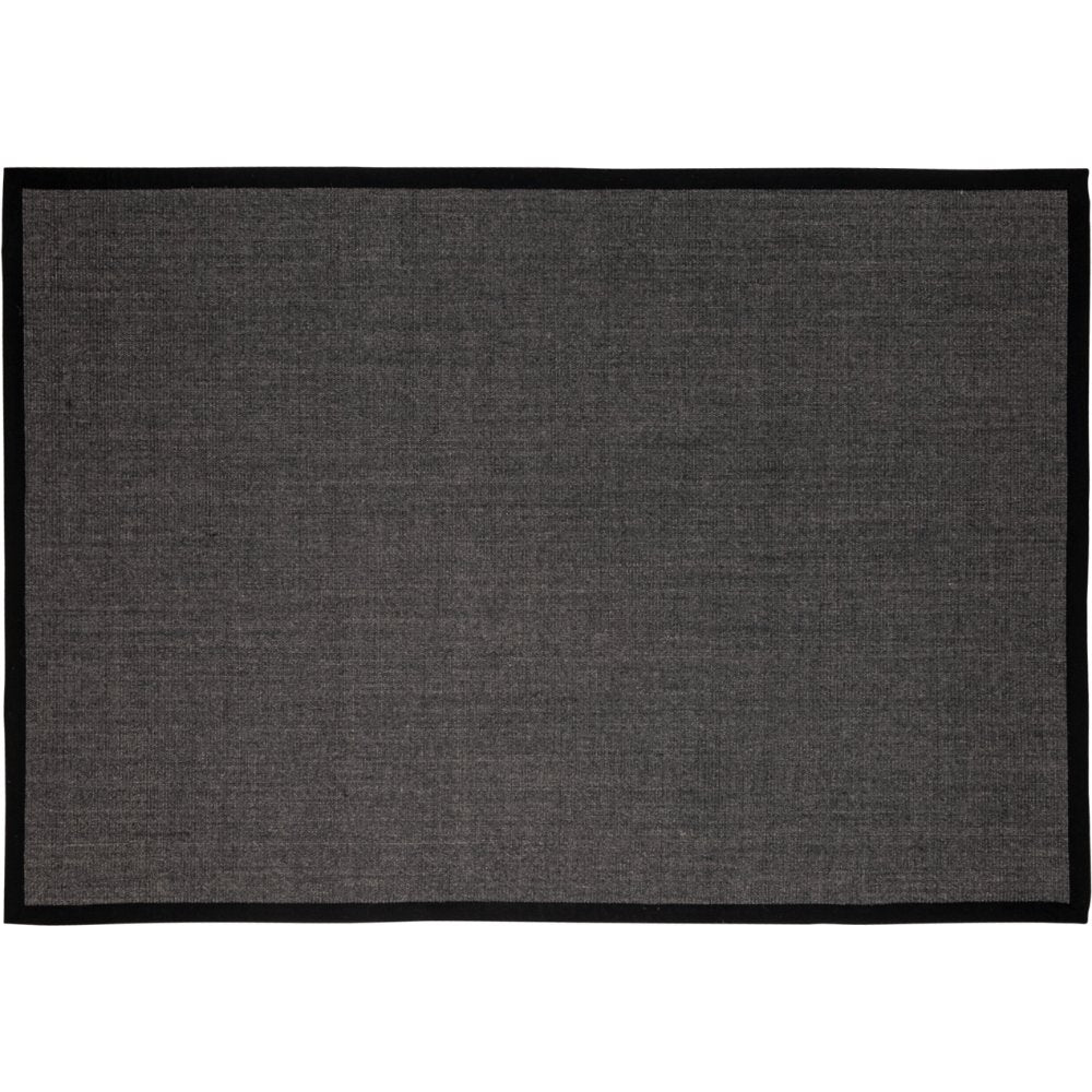 Tapete decorativo colección Ajmer N5006 rectangular en sisal color gris negro