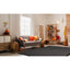 Tapete decorativo colección Ajmer N5006 rectangular en sisal color gris negro