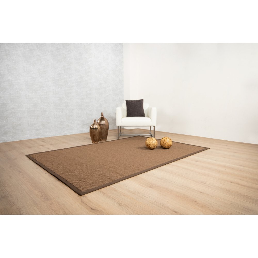Tapete decorativo Ajmer N5007 rectangular de sisal en color café