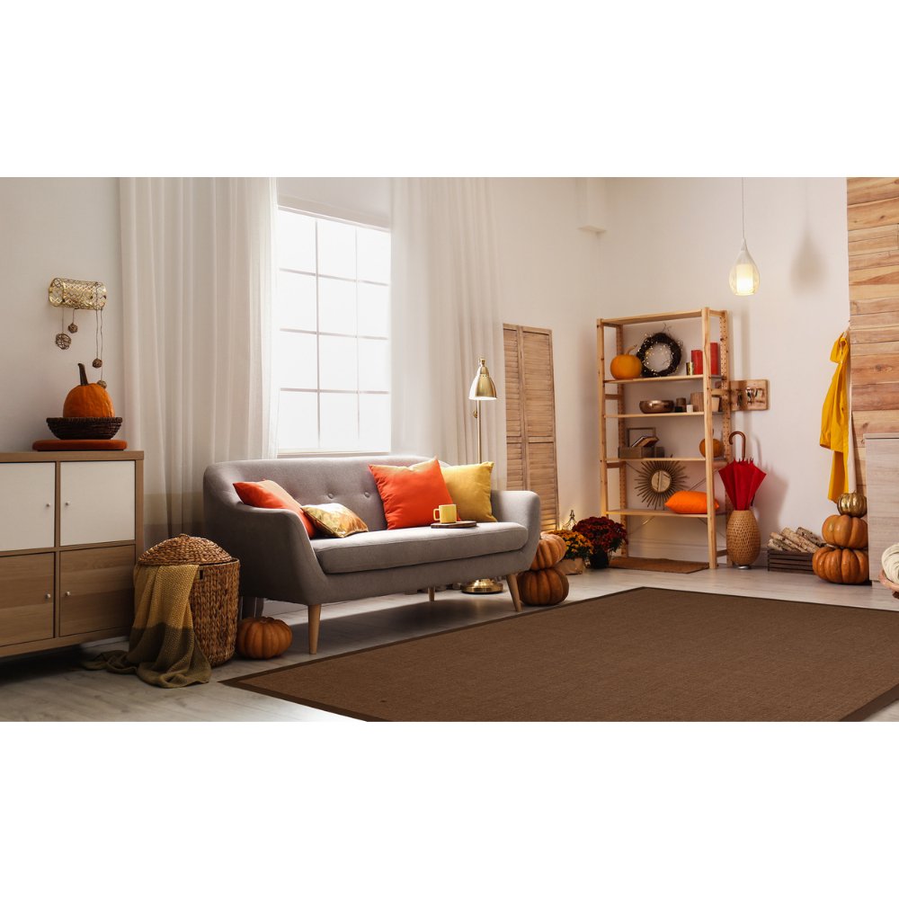 Tapete decorativo Ajmer N5007 rectangular de sisal en color café