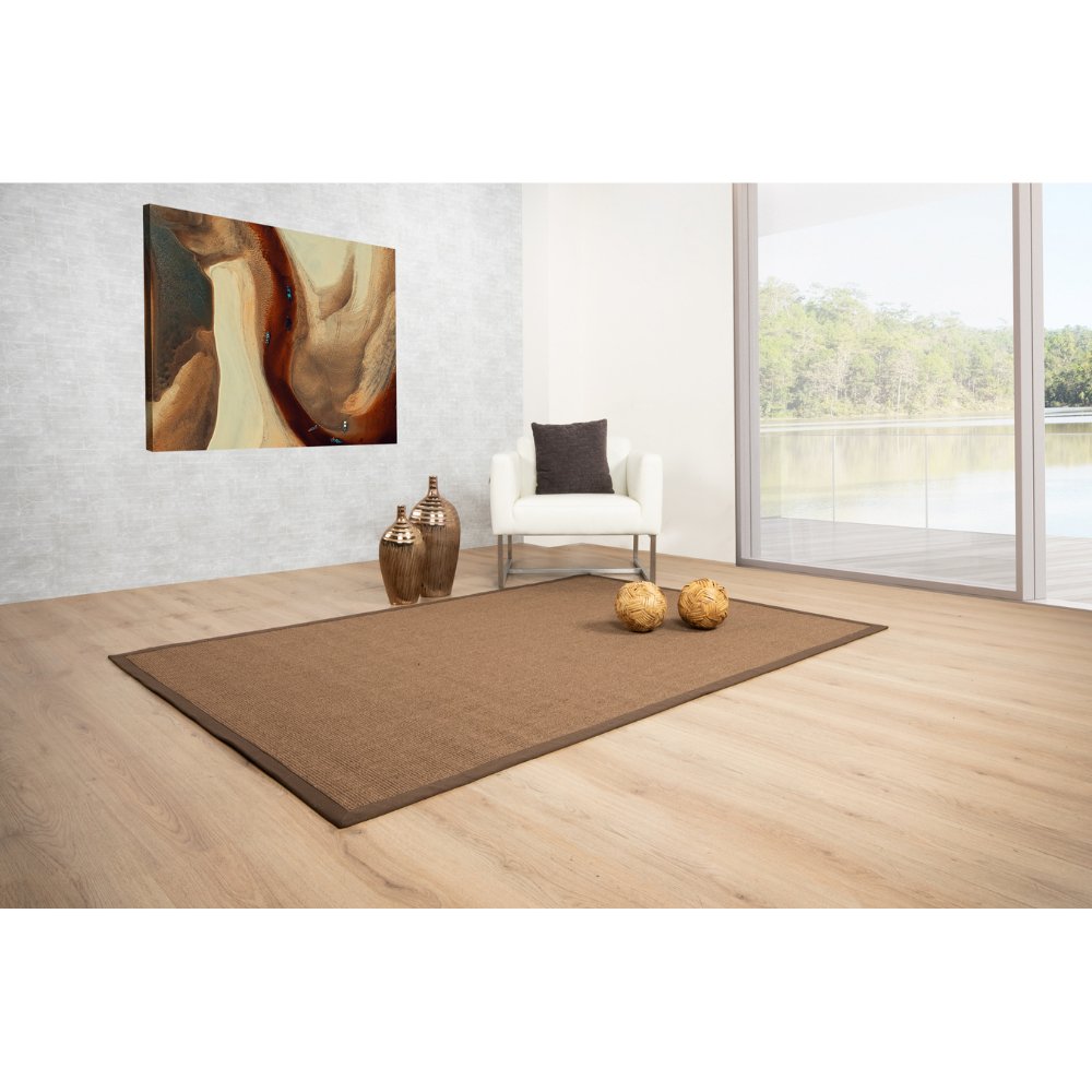 Tapete decorativo Ajmer N5007 rectangular de sisal en color café