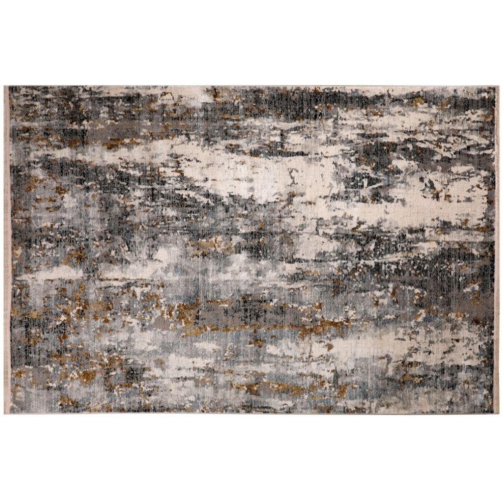 Tapete decorativo colección Amalfi T2168 rectangular en tonos gris y oro