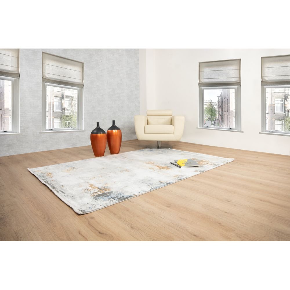 Tapete decorativo colección Amalfi T2282 rectangular color gris oro