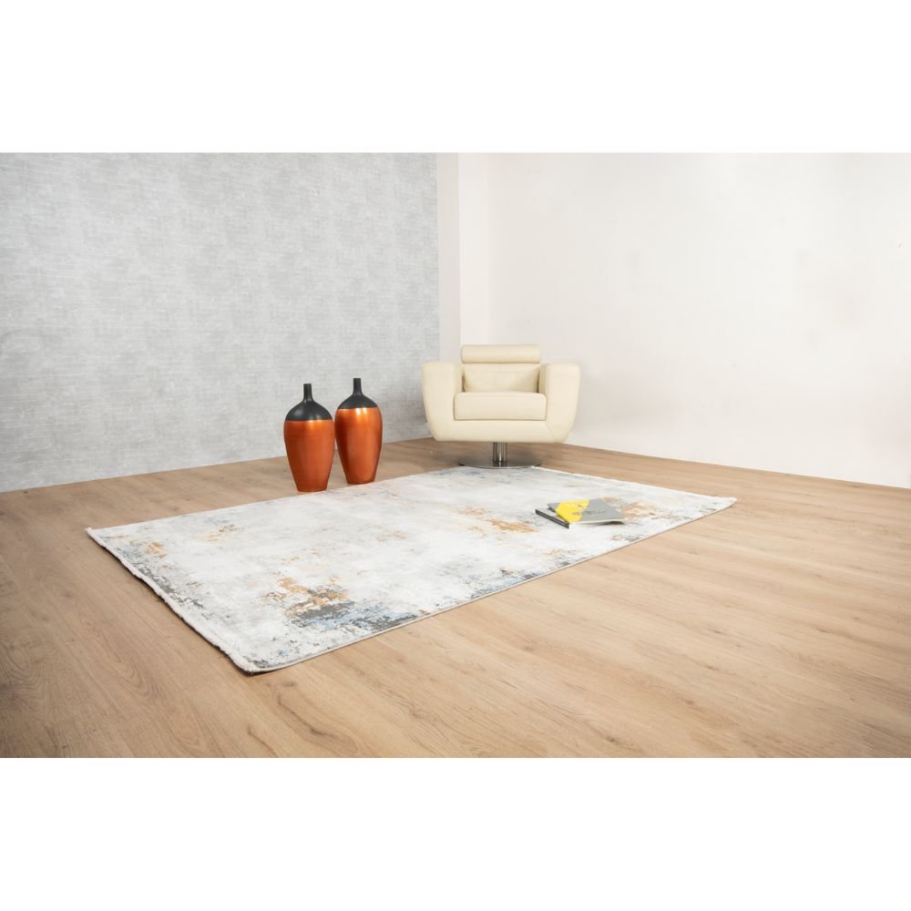 Tapete decorativo colección Amalfi T2282 rectangular color gris oro