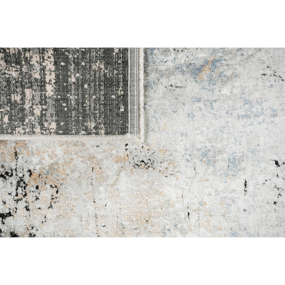 Tapete decorativo colección Amalfi rectangular en tonos crema, gris y oro