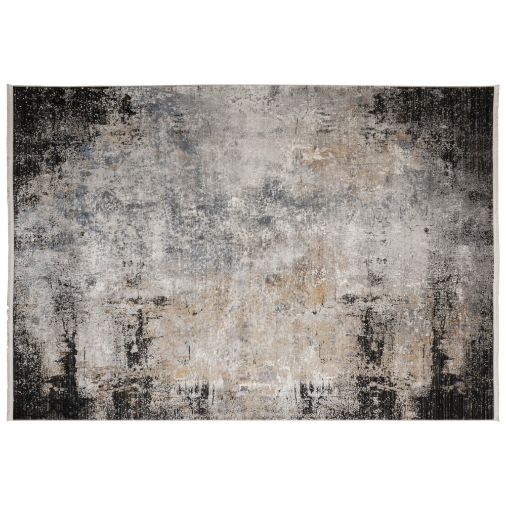 Tapete decorativo colección Amalfi rectangular en tonos crema, gris y oro