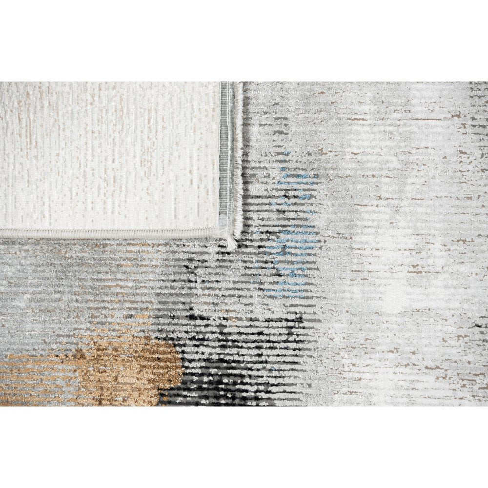 Tapete decorativo colección Amalfi T2286 rectangular en tonos crema, gris y oro