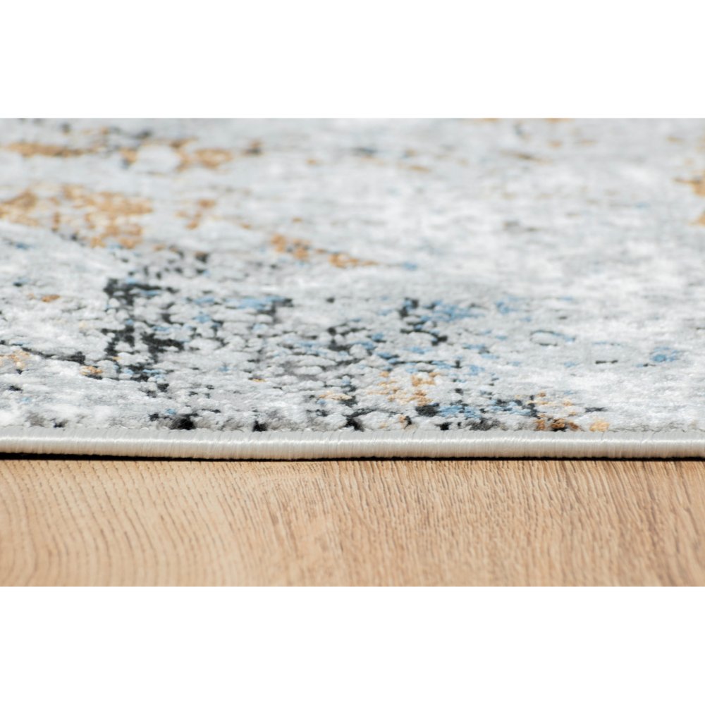 Tapete decorativo colección Amalfi T2287 rectangular en tonos crema, gris y oro