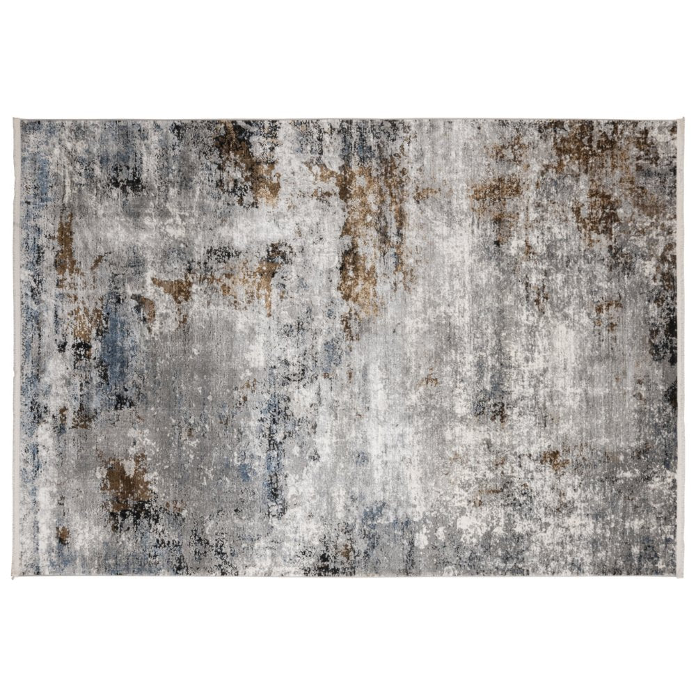 Tapete decorativo colección Amalfi T2287 rectangular en tonos crema, gris y oro