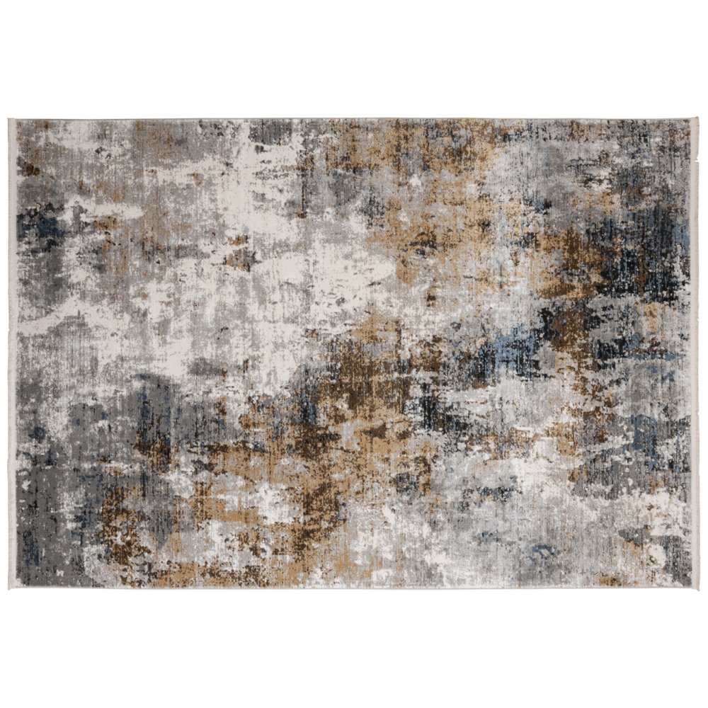 Tapete colección Amalfi T2288 rectangular en tonos crema, gris y oro para decoración