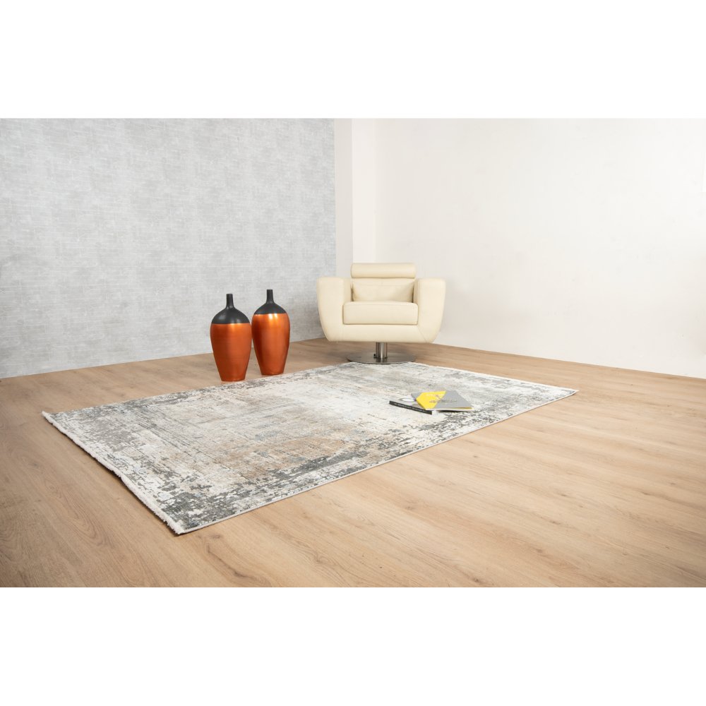 Tapete decorativo colección Amalfi T2289 rectangular color crema gris oro