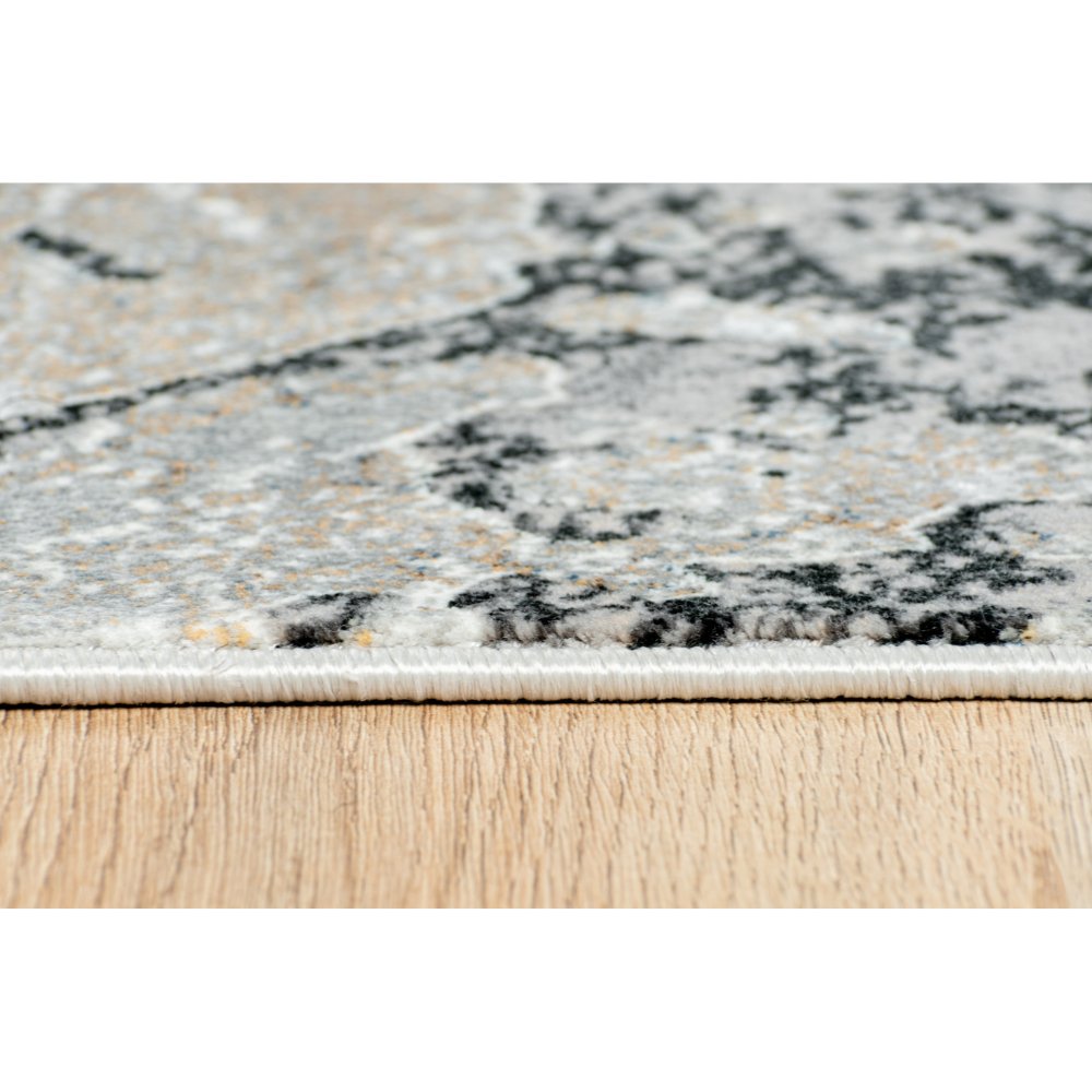 Tapete decorativo Amalfi T2290 rectangular en tonos crema, gris y oro
