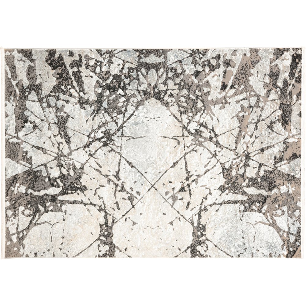 Tapete decorativo Amalfi T2290 rectangular en tonos crema, gris y oro