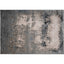 Tapete decorativo colección Belma U6025 rectangular de polipropileno y poliéster en plata y negro