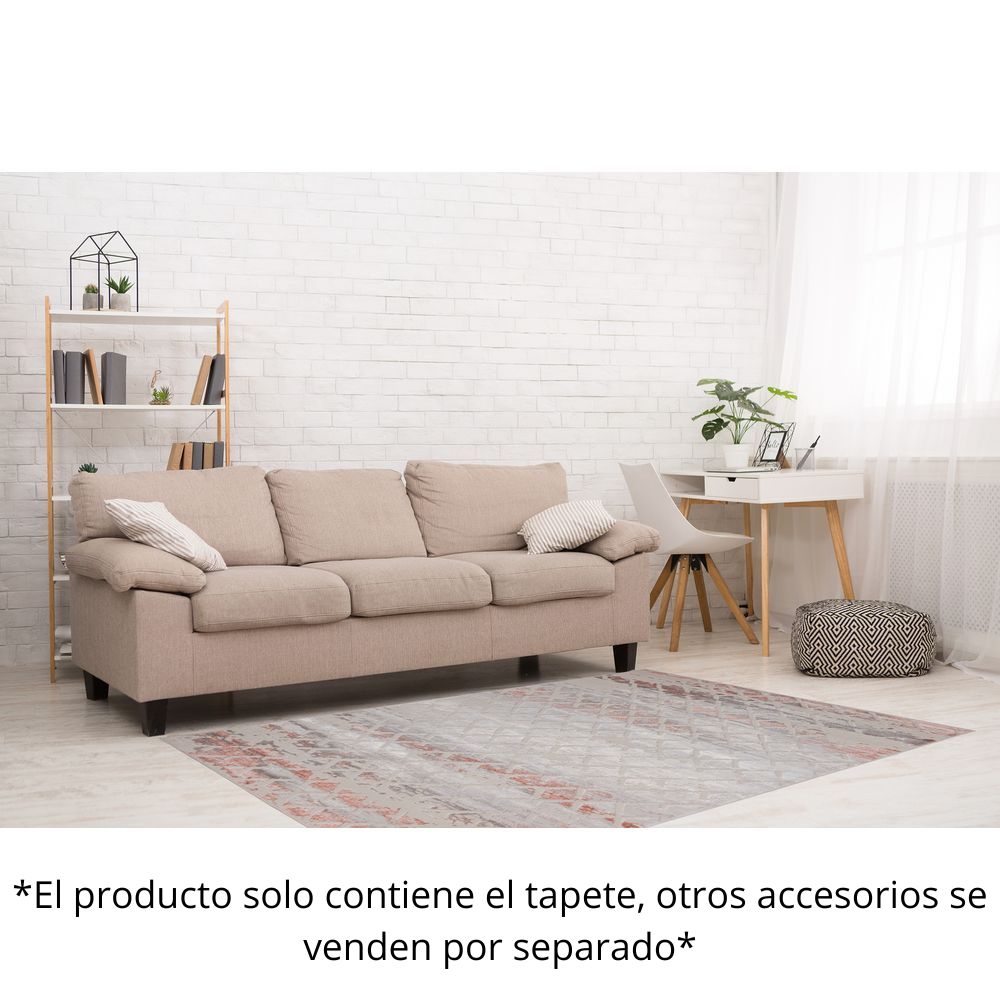 TAPETE LAVIN BETSY U5021 | Tapete Decorativo para Recepción Hotel Hogar Departamento Sala | CREMA GRIS ROSA | Varias Medidas | Rectangular | Interior - U5021-60 x 90 - LAVIN - NOGAL BEAT - Tapetes