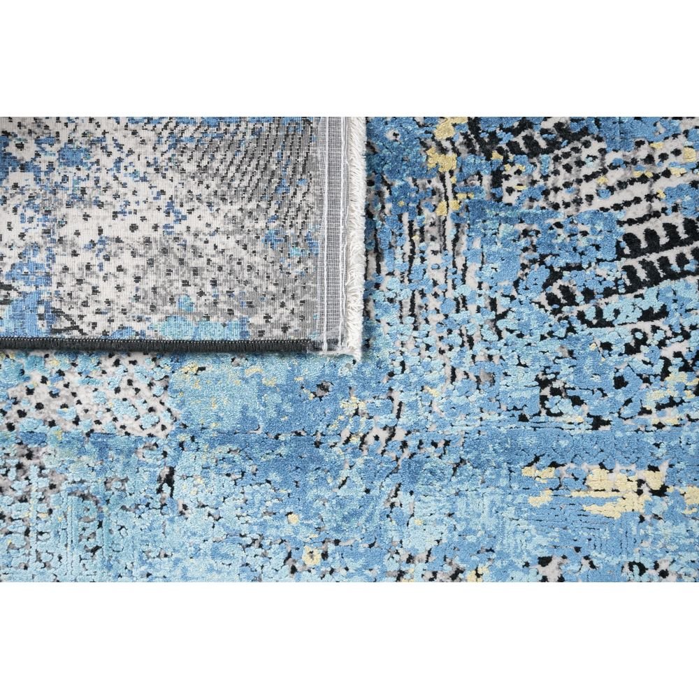 Tapete decorativo colección Civita T2265 rectangular en turquesa gris oro