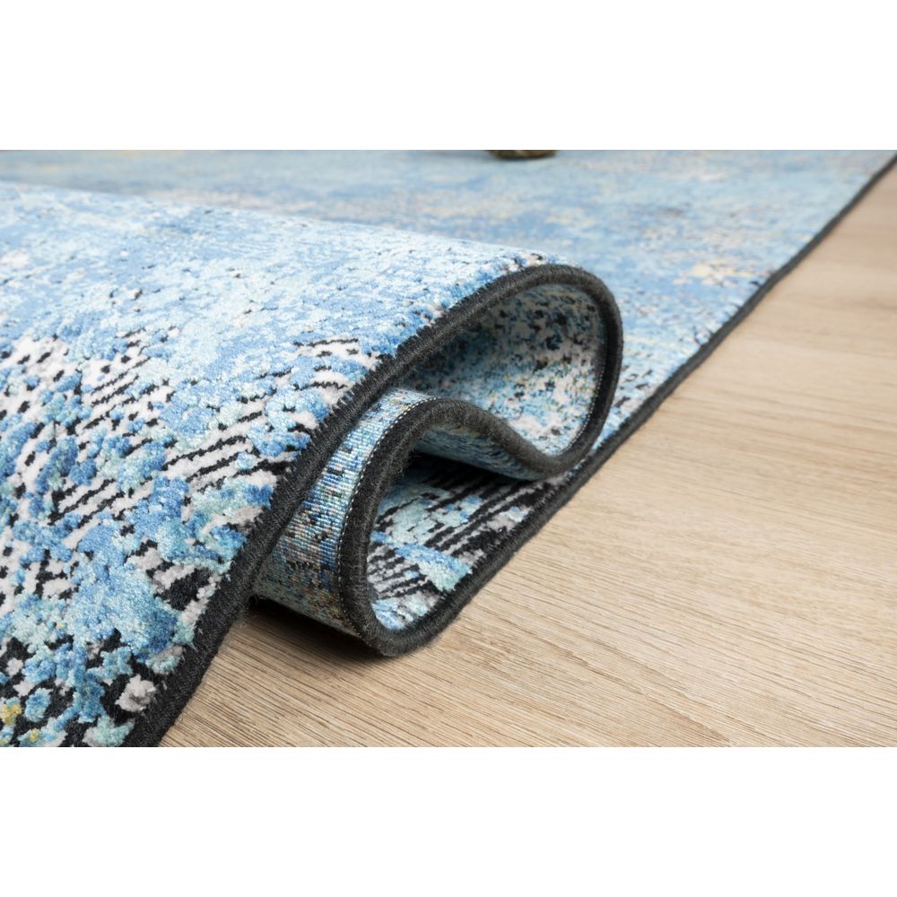 Tapete decorativo colección Civita T2265 rectangular en turquesa gris oro