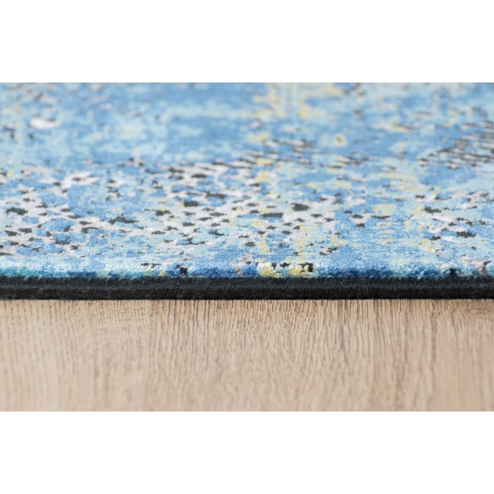 Tapete decorativo colección Civita T2265 rectangular en turquesa gris oro