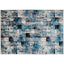 Tapete decorativo colección Civita rectangular en tonos turquesa, gris y oro