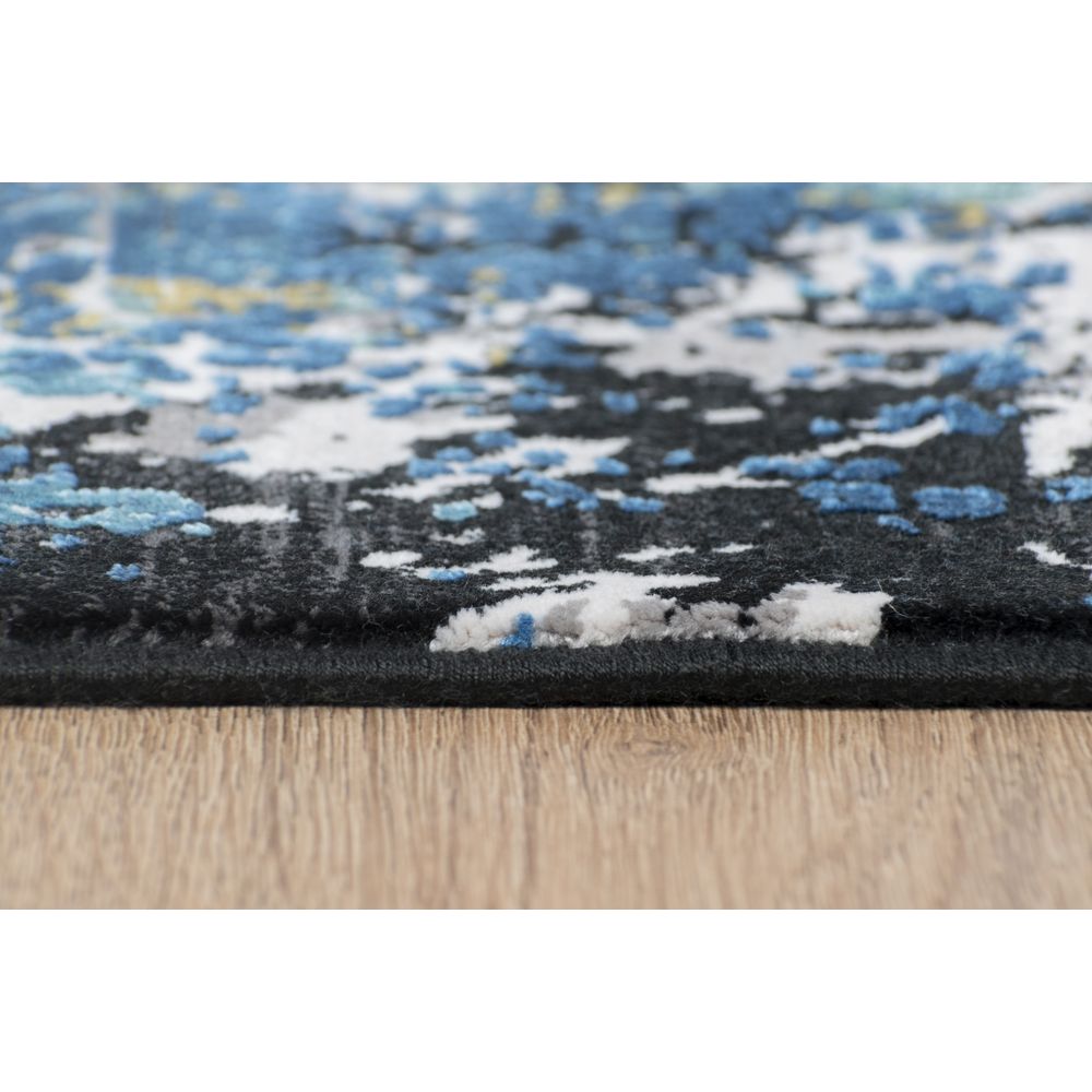 Tapete decorativo colección Civita T2267 rectangular en tonos turquesa, gris y oro