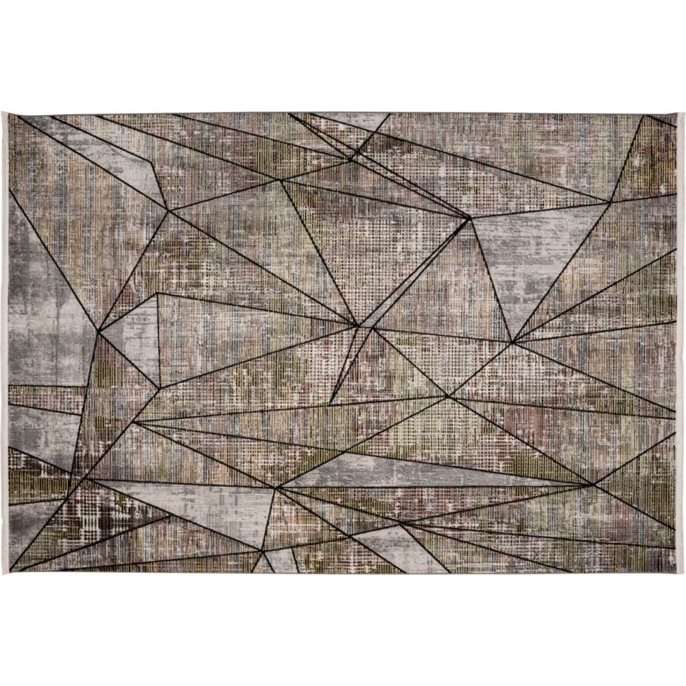 Tapete decorativo colección Civita T2268 rectangular en tonos gris y bronce