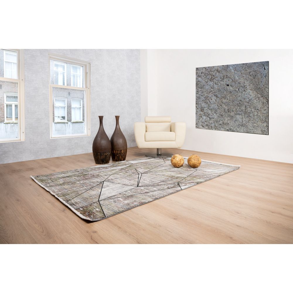 Tapete decorativo colección Civita T2268 rectangular en tonos gris y bronce