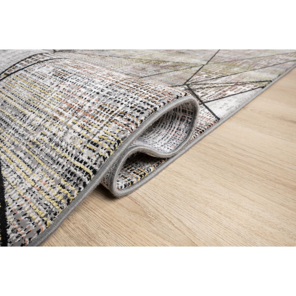 Tapete decorativo colección Civita T2268 rectangular en tonos gris y bronce