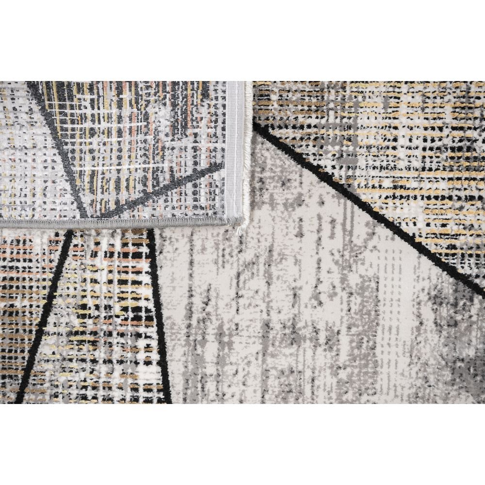 Tapete decorativo colección Civita T2268 rectangular en tonos gris y bronce