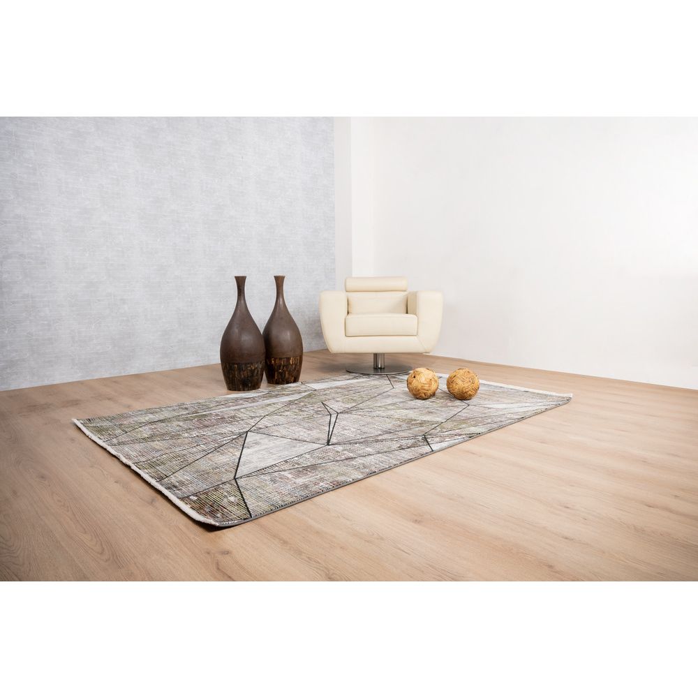 Tapete decorativo colección Civita T2268 rectangular en tonos gris y bronce