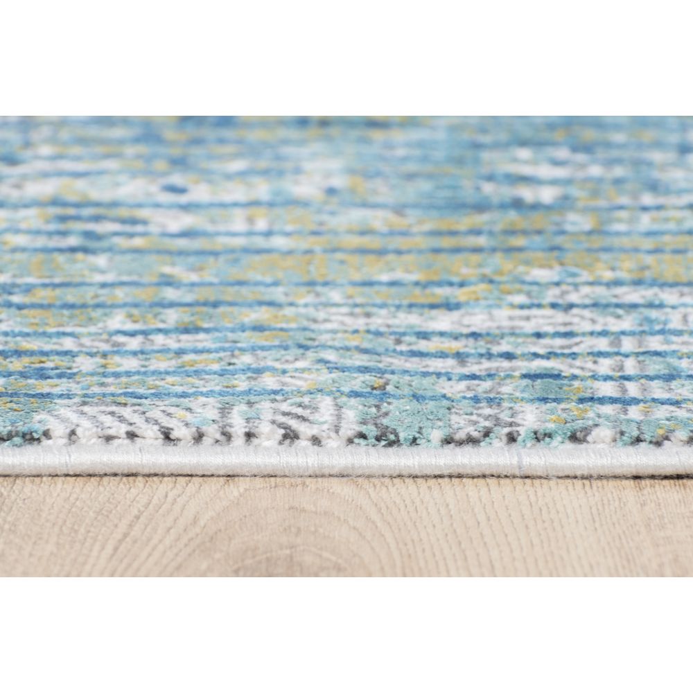 Tapete colección Civita T2269 rectangular en tonos turquesa y gris para decoración