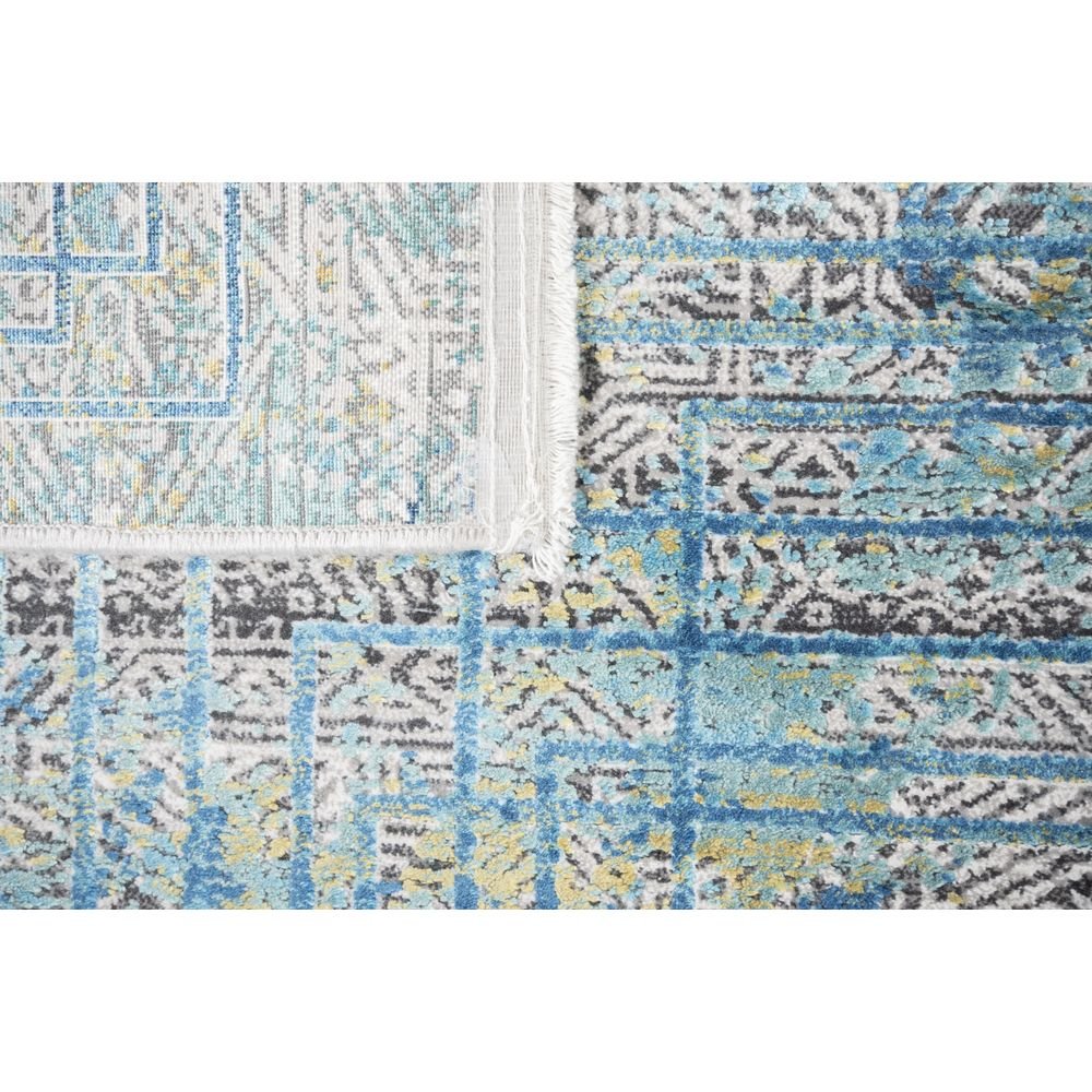 Tapete colección Civita T2269 rectangular en tonos turquesa y gris para decoración