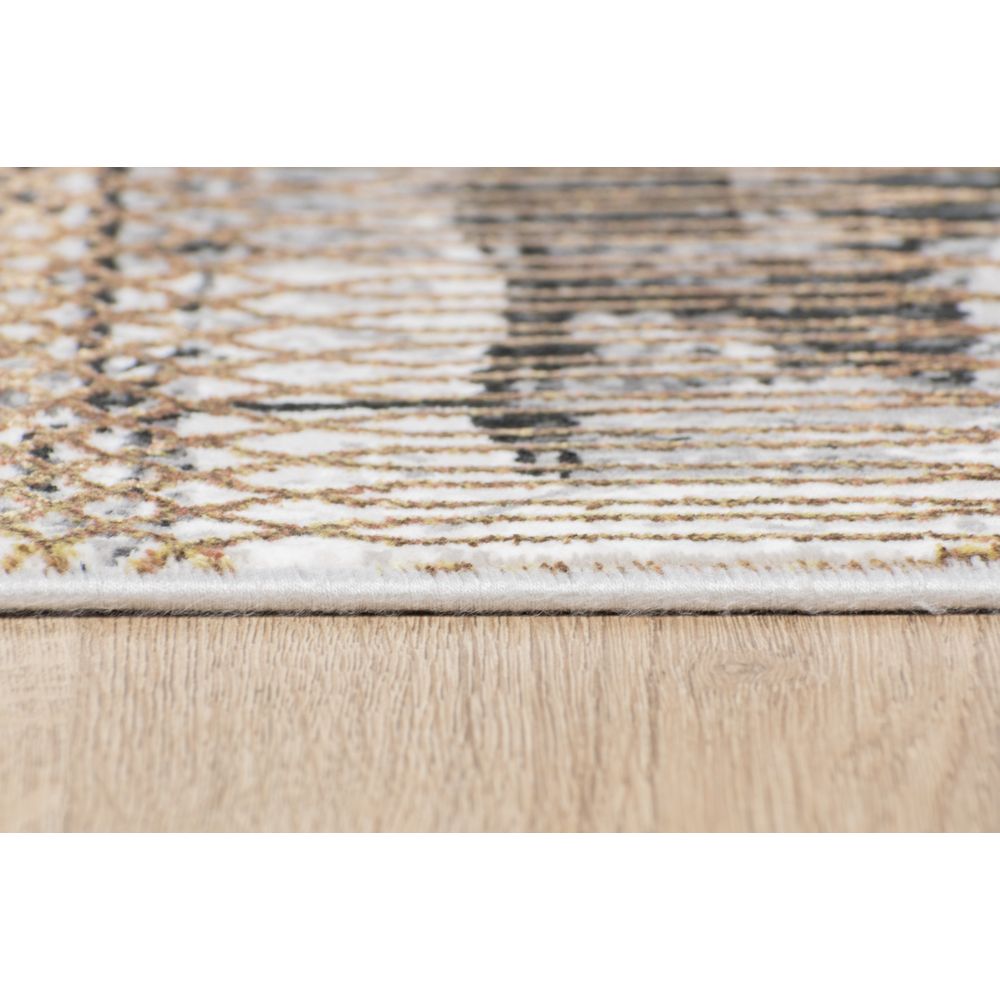 Tapete decorativo colección Civita T2270 rectangular color crema gris oro