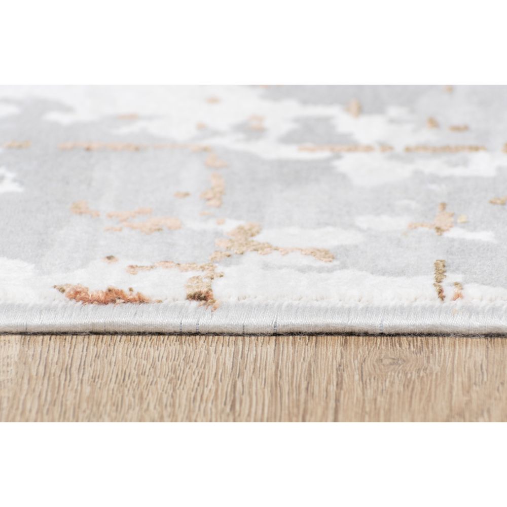 Tapete decorativo colección Civita rectangular en tonos crema, gris y oro