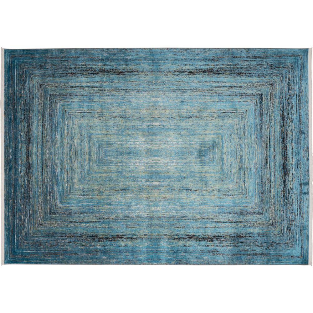 Tapete decorativo colección Civita T2274 rectangular en tonos turquesa y gris
