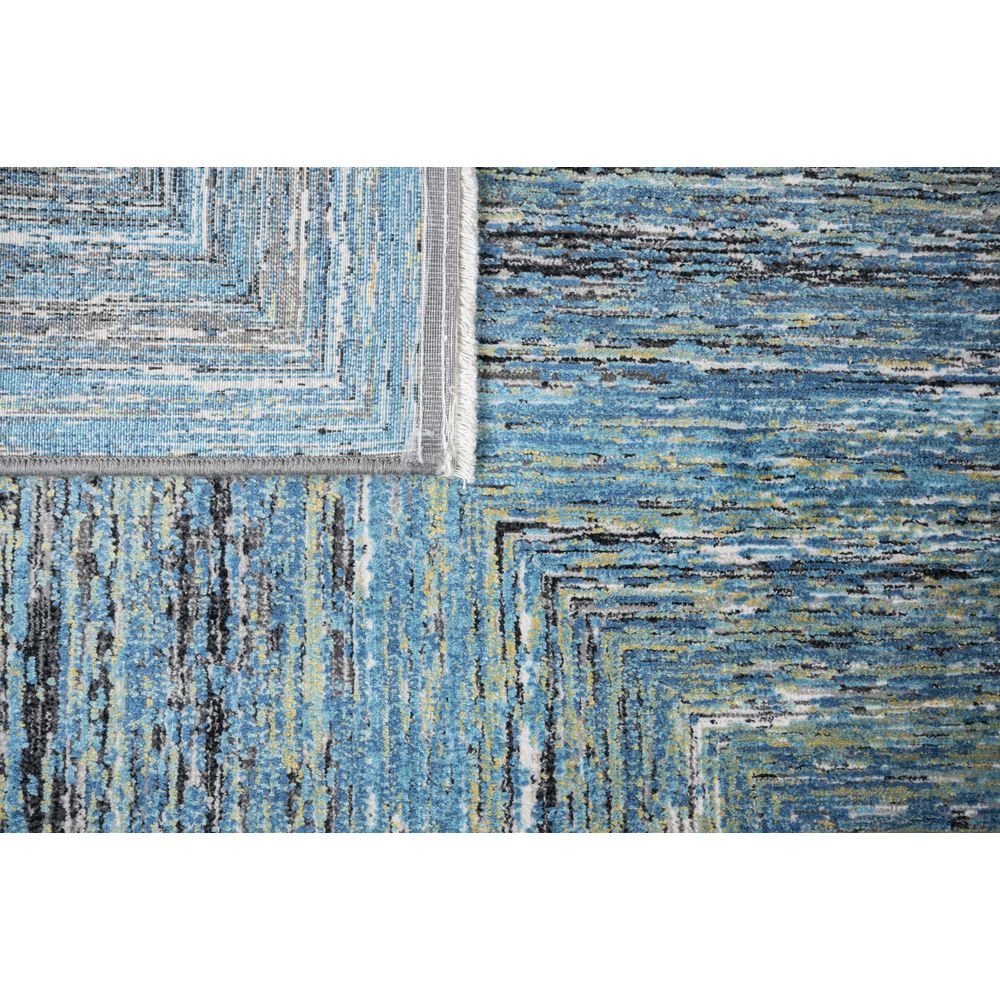 Tapete decorativo colección Civita T2274 rectangular en tonos turquesa y gris