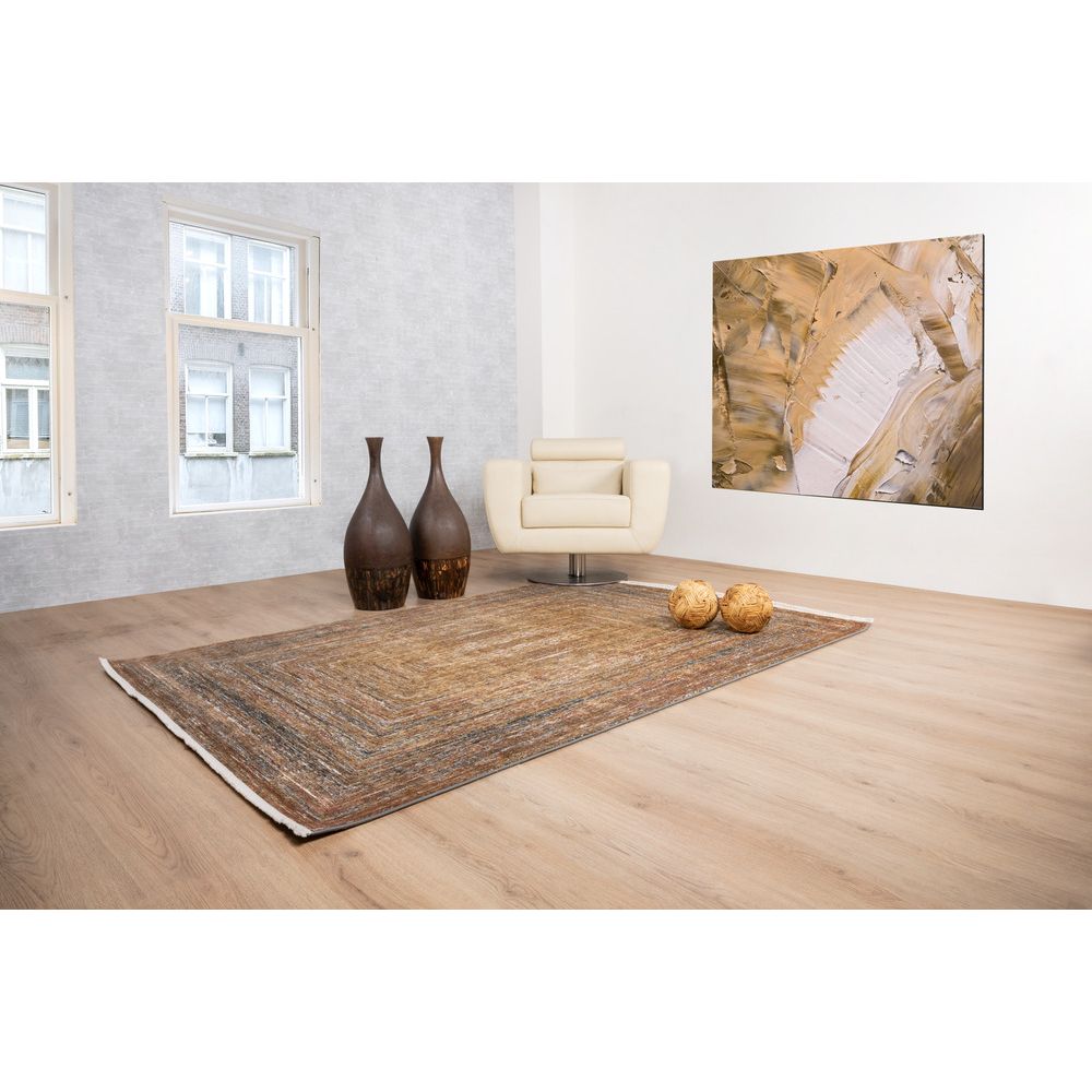 Tapete decorativo colección Civita T2275 rectangular en tonos gris y oro